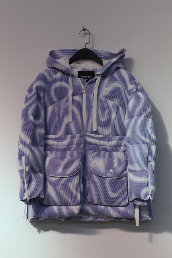 CHENPENG Sea Cucumber Down Jacket CP21AWJ008CPC361 Water Wave Purple